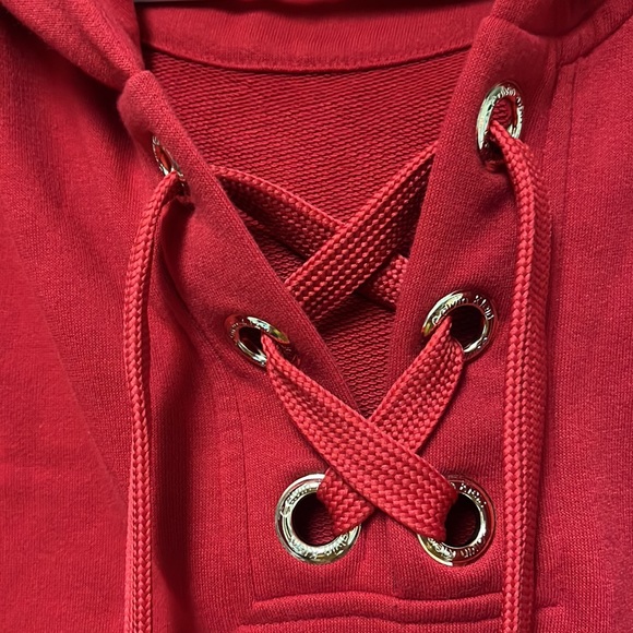 CALVIN KLEIN Red Pullover Hoodie Tunic Size Large - Picture 12 of 16